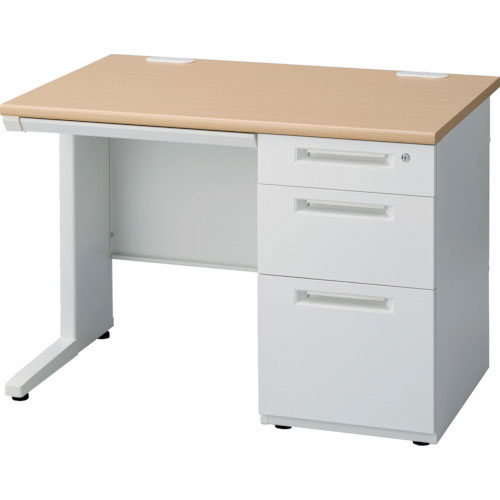 アイリスチトセ SSDHシリーズ 片袖デスク SSDH-107K[W1000×D700×H720mm][3段引出し/センター引出し付][[オールロック錠][ラッチ付][アジャスター付][選べるカラー全3色][お客様組立]オフィス,SOHO,事務所,福祉施設,病院,公共施設向け [2]