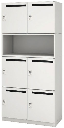アイリスチトセ SSNシリーズ パーソナルボックス 扉大スリット穴付き 上段2人用＋中段オープン＋下段4..