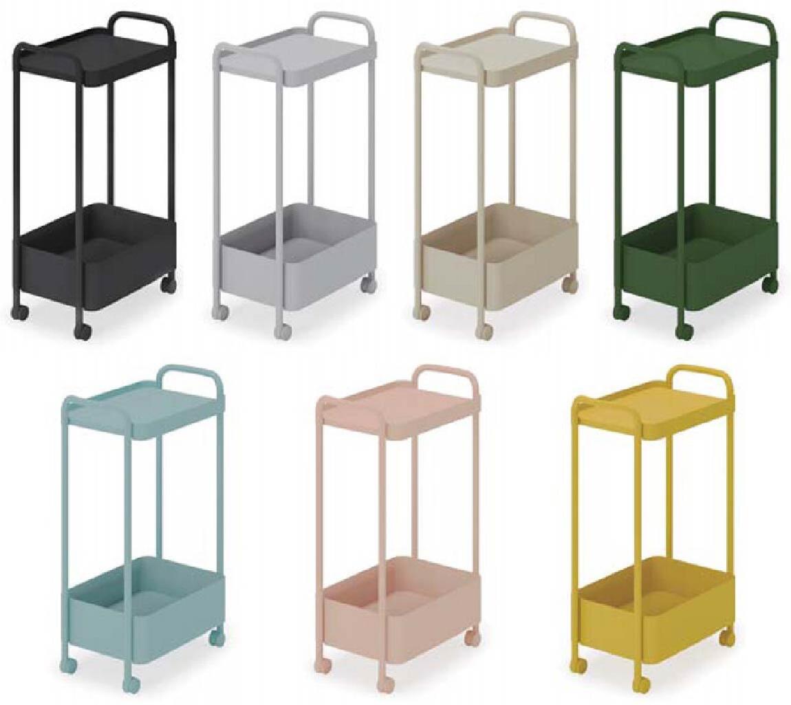 コクヨ　キャスター付きオフィスワゴン　2段タイプ　1台分　◆選べるカラー 全7色　◆持ち手付き　◆コンパクトサイズ　◆完成品渡し　 会議用ワゴン　コミュニケーションツール