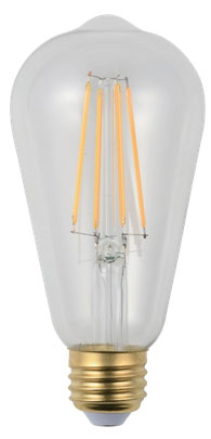 スワン電器 LED SWAN BULB 2200 EDISON 調光タイプ SWB-LDF4L-ST64-22B LED電球 本体:クリア 重量:0.05kg 口金:E26 消費電力(最大):4W 器具光束:460lm 幅64×奥行き64×高さ138mm