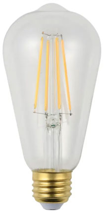 スワン電器 LED SWAN BULB 2700 EDISON SWB-LDF6L-ST64-27NB LED電球 本体:クリア 重量:0.05kg 口金:E26 消費電力(最大):6.5W 器具光束:800lm 外径64mm×全長138mm