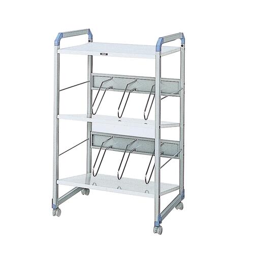 ナカバヤシ　帳票サイズのバインダー対応のデータワゴン　ロック式キャスター付き　CW-107　1台　◆W600..