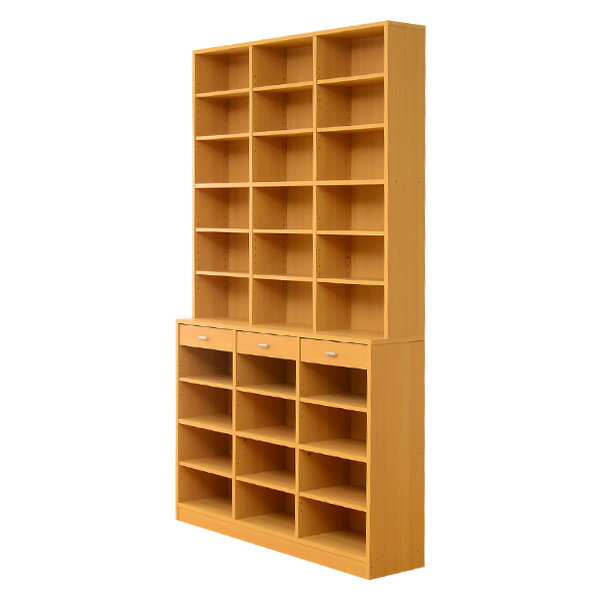 【 2022/12/23 AM　在庫潤沢 】 ハイタイプ本棚 120cm幅引き出し付き 収納力抜群　ナチュラル色　ETD-120--NA　1台 【 壁面収納 】 【 お客様組立商品 】 クラシア Classia