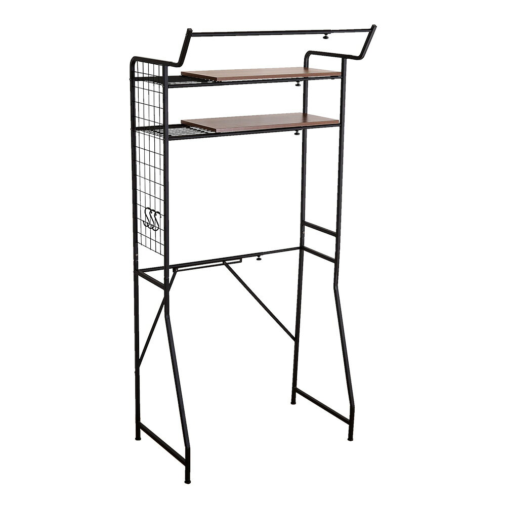 ヴィンテージ ランドリーラック 棚板タイプ ウォールナット色 LDR-T--WAL 1台 【 棚の高さ調整可能 12段階 】 【 お客様組立商品 】 ランドリー収納家具