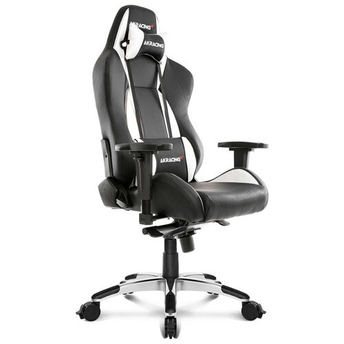 楽天オフィス主任【正規販売店】AKRacing ゲーミングチェア Premium Gaming Chair（シルバー） 低座面タイプ シルバー＆ブラック ハイバック 可動肘 リクライニング 座面昇降 PUキャスター 組立家具 オフィス,SOHO,eスポーツ,テレワーク向け（AKR-PREMIUM/LOW-SILVER）