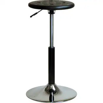 ルネセイコウ コーン ワークスツール CNI-240 ブラック W385×D385×SH480~720mm 円盤脚 座面昇降 座面360°回転 日本製 完成品