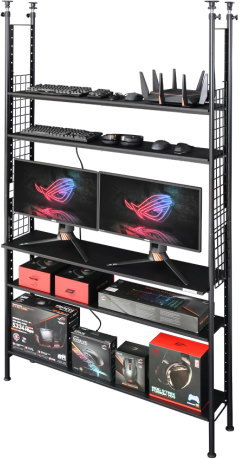 Bauhutte(R)デスクの向こう側ラック(棚板)とデスクの向こう側ラック(フレーム)のセット使用イメージ1