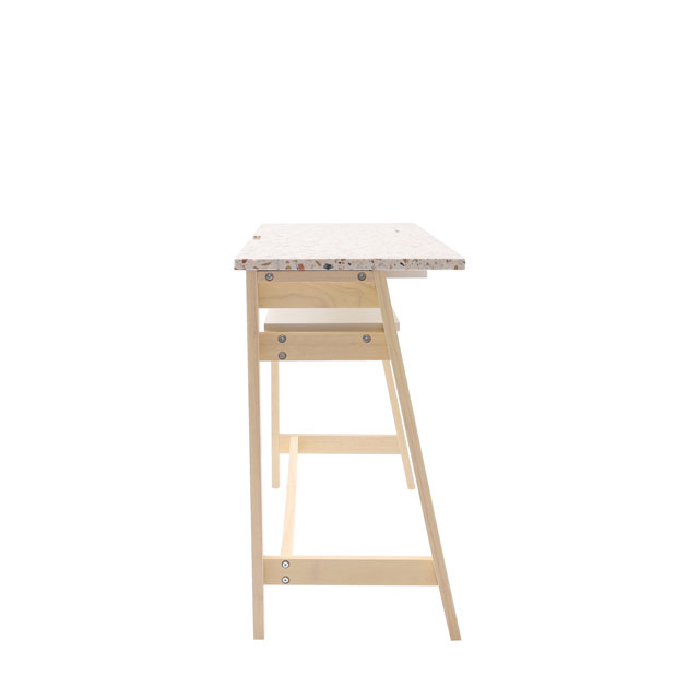 関家具 SOFC フェルネデスク FERNE Desk 棚板付 幅90.0×奥行40.0×高さ70.0cm 天板:人工大理石 フレーム:無垢材 お客様組立 [2]