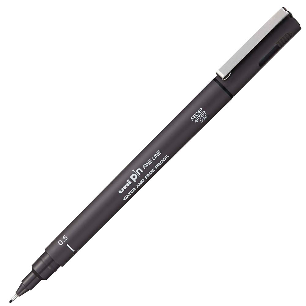 Rakuten - [限定] 三菱鉛筆 水性サインペン pin 0.5mm ダークグレー HPIN05200.DG 12本セット