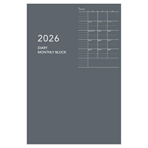 【2026年1月始まり】ダイゴー アポイント Appoint E8146 1ヶ月ブロック 薄型 A6対応 グレー