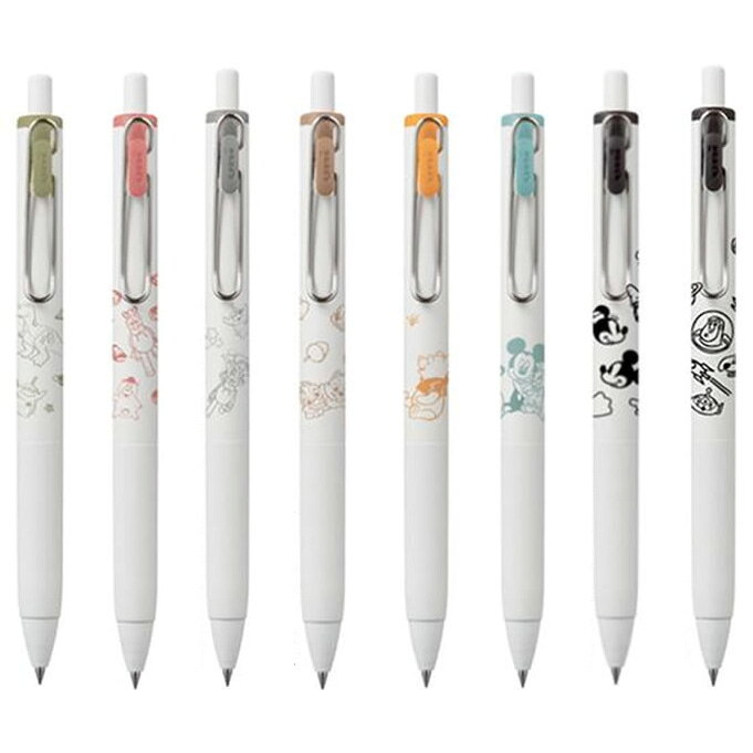 [限定8本セット] ユニボールワン 0.38mm ディズニー 8色 uni-ball one ボールペン 三菱鉛筆 ミッキー トイストーリー プーさん かわいい 文具女子 UMNSDS38.x8
