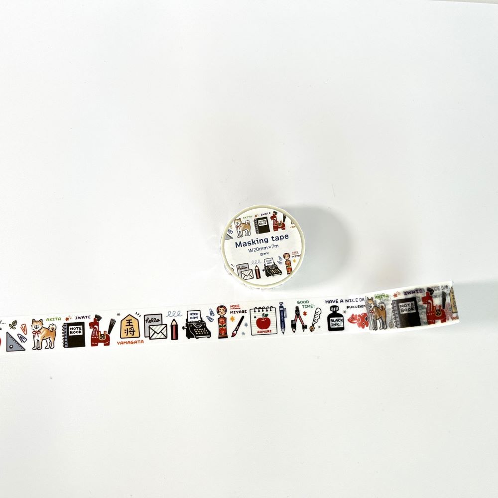 【2024杜の文具博限定】パピアプラッツ マスキングテープ ericさん TOHOKU MOTIF
