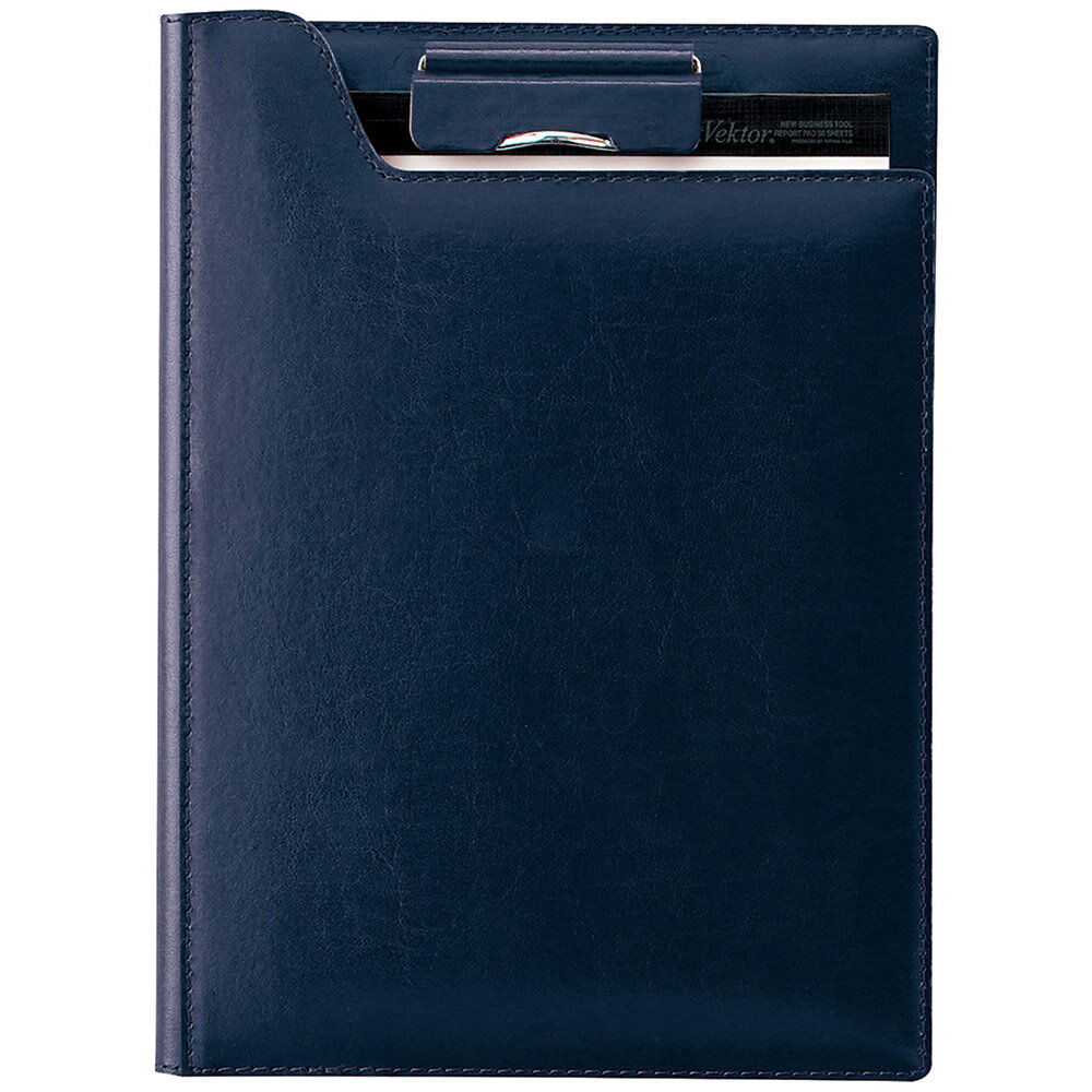 zeitVektorクリップファイル（A5）再生皮革製ネイビーZVF605Kレイメイ藤井