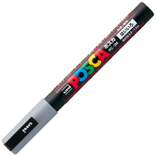 乐天商城 - ポスカ PC-3M.37 細字 灰 4902778975527PC3M 37 三菱鉛筆