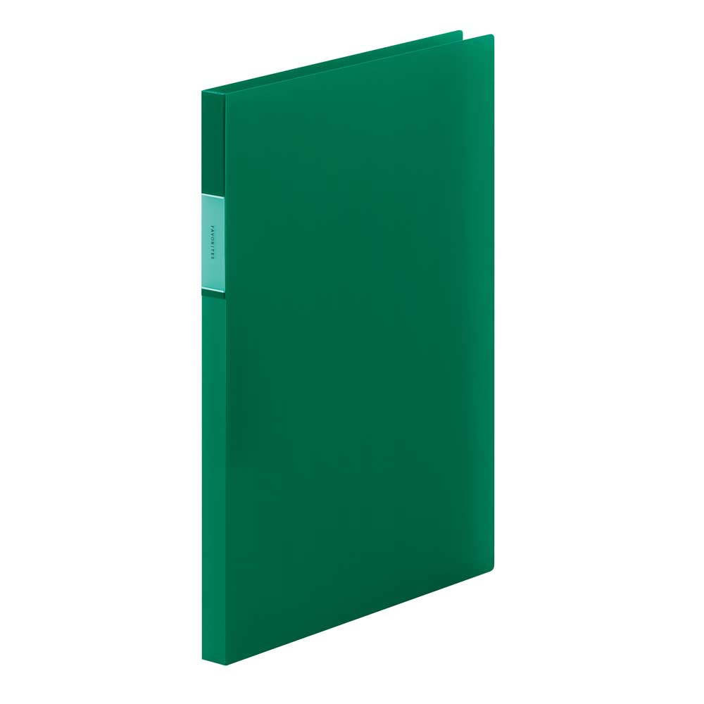 商品名 フェイバリッツ Zファイル（透明） 緑 FV558T-G 商品番号 FV558T-G 仕様 ●外寸：約242（W）×313（H）×17（D）mm　●A4サイズ　●収納枚数：120枚フェイバリッツ Zファイル（透明） 緑 FV558T-G フェイバリッツ Zファイル（透明） 緑 FV558T-G 表紙裏の「ワイドオープンポケット」や「紙揃えガイド」が使いやすい！ 穴を開けずにはさんで綴じるZ式ファイル。
