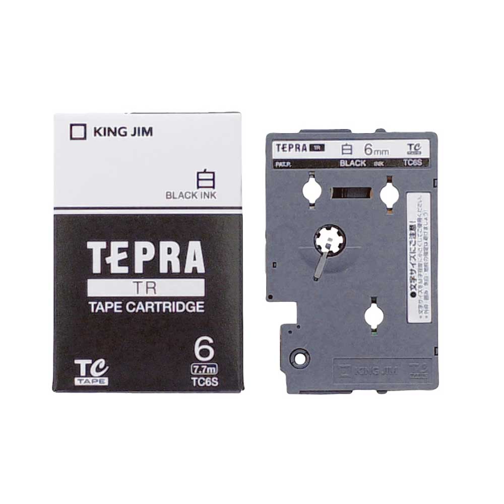 白ラベル 黒文字（TRテープ） TC6S キングジム office31-10037597 アルバムとママ雑貨の店オフィス31 パッケージ画像