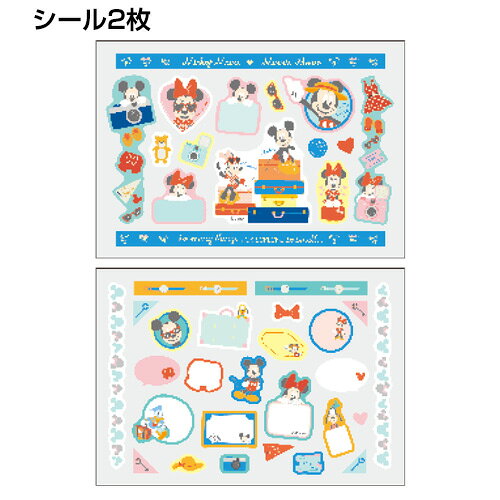 ディズニーキャラクター ミッキー&フレンズ フォトカットテンプレート付きシールセ...