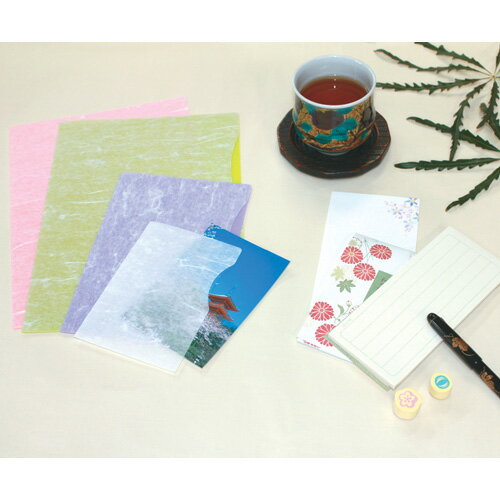 【セキセイ】 和フォルダー　優・美・雲　A6　ライトグリーン PCW-56-33 【ファイル】 【フォルダー】