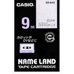 【J353915】【カシオ計算機】白文字テープ XR-9AX 透明に白文字 9mm【オフィス機器】