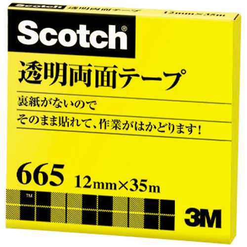 Rakuten - 【J-295103】【スリーエムジャパン】透明両面テープ 665-3-12 12mm×35m【テープ類】