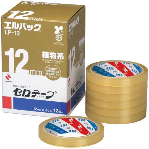商品名 セロテープ Lパック LP-12 12mm×35m 12巻 商品番号 LP-12 仕様 ■サイズ：12mm×35m■1箱：12巻入り JANコード 4987167000448セロテープをダース単位にパックしたおトク用包装です。オフィ...