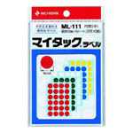 【J-527618】【ニチバン】マイタック カラーラベル ML-111 混丸 16mm【シール・ラベル】