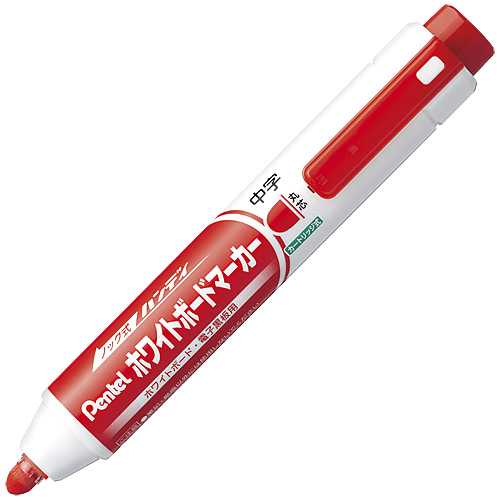 商品名 ハンディWBマーカーMWXN5M-B丸芯中字赤 商品番号 MWXN5M-B 仕様 ■ホワイトボードマーカー■つめ替え式■ワンタッチノック■中綿タイプ■線幅：2．0mm中字（丸）■インク色：赤■アルコール系インク■本体長：145mm■軸径：20mm JANコード 4902506281357片手で操作、キャップをなくさない！