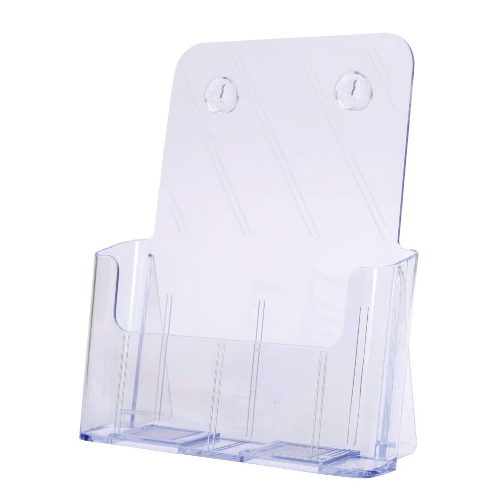 商品名 カタログケース CR77001 A4判1段 商品番号 CR77001 仕様 ■A4判1段■サイズ：幅235×奥95×高273mm■材質：透明スチロール樹脂■本体にシルク印刷で名入れ可能（詳しくはお問い合わせください）■色：透明 JANコード 4943740770016各種パンフレットやチラシ・カタログなどの展示や保管に便利なカタログケースです。一体成型なのでデザインが美しく丈夫です。背面にはフック用の穴がありますので壁かけ用としてもご利用いただけます。名入れをすればさらに広告効果が見込めます。