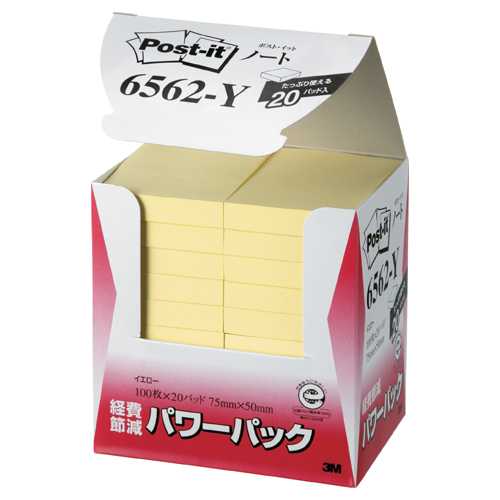 Rakuten - 【J-466473】【スリーエムジャパン】Post-it 再生紙経費削減 6562-Y イエロー【メモ・付箋】