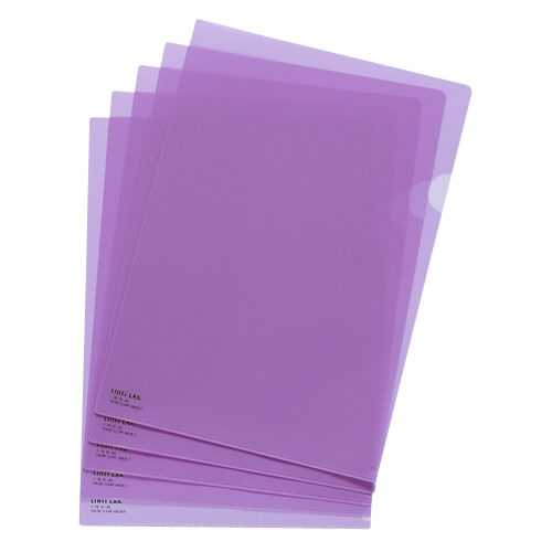 【J-294510】【LIHITLAB】クリヤーホルダー F-78-10 A4 藤 5枚【ポケットファイル】