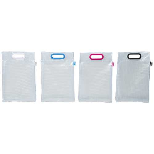 【J-384383】【マグエックス】メッシュバッグ A4 MMB-A4-B 青【薄型ケース】