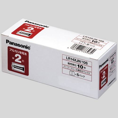 【J-262261】【Panasonic】アルカリ乾電池 単2 LR14XJN/10S 10本【電池・電球】