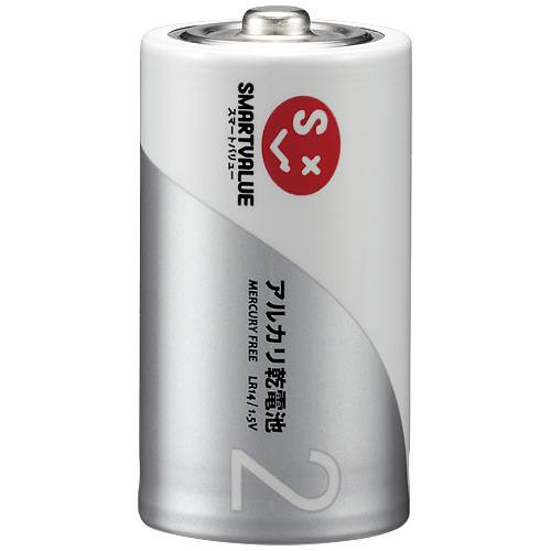 【J-366082】【ジョインテックス】アルカリ乾電池 単2×100本 N122J-2P-50【電池・電球】