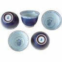 【J-254943】【日光陶器店】反り方煎茶碗 桔梗 5客セット【キッチン】