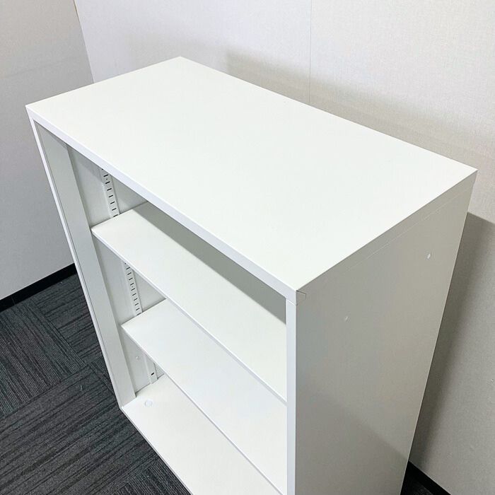 【法人様宛限定商品】IVY アッセスチール収納シリーズ オープン書庫 AS-K8105 W800×D400×H1110 ホワイト 2017年製 中古 オフィスキャビネット オープン書庫 書類保管庫 書類収納庫 [3]