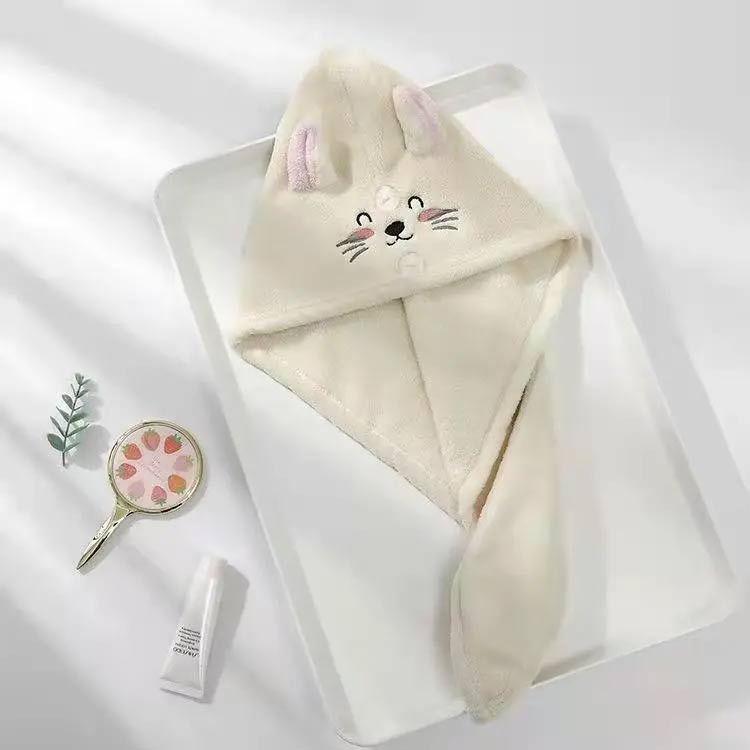 送料無料 タオルキャップ ドライキャップ ヘアドライ タオル 耳付き 吸水 速乾 柔らい 8歳以上子供と大人兼用 可愛い おしゃれ 海 プール 便利グッズ お風呂上り バス用品 officeconnect-10001247 オフィスコネクト楽天市場店 サンプル画像2