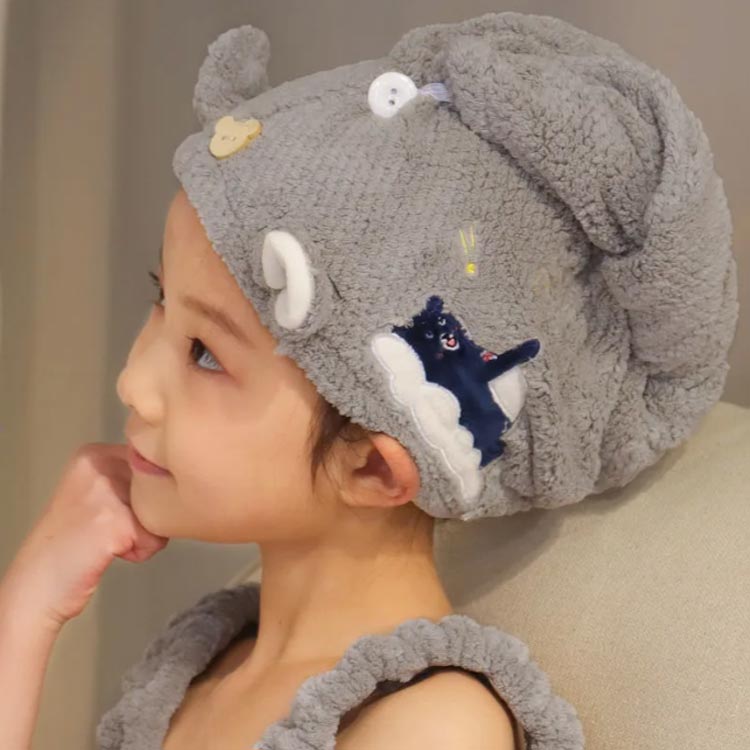 送料無料 タオルキャップ ドライキャップ キッズ ヘアドライ タオル 耳付き 吸水 速乾 柔らい 子供 可愛い おしゃれ 海 プール 便利グッズ お風呂上り バス用品 officeconnect-10001248 オフィスコネクト楽天市場店 サンプル画像3