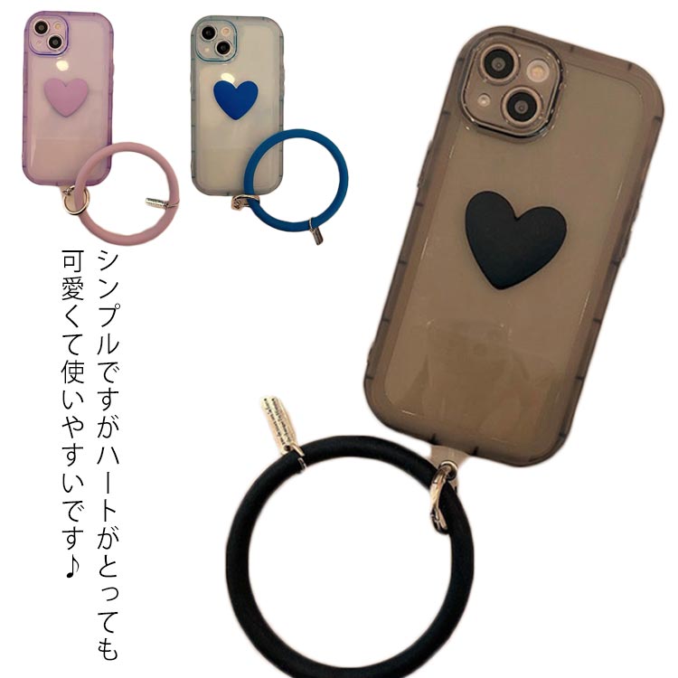 Rakuten - iPhone13 ケース 韓国 ハート クリア 透明 カバー リング付き 落下防止 シンプル お揃い かわいい カバー 女性 iPhone 13pro 12pro 11pro SE2 7 8 11 12 12mini 12promax 13 13promax