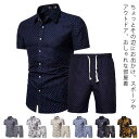 2点セット メンズ セットアップ 上下 上下セット レディース 半袖Tシャツ ショートパンツ 夏用 柄物 総柄 半袖 ハーフパンツ ペイズリー柄 涼しい 薄手 通気 普段着 部屋着 男女兼用 ユニセックス お兄系 オラオラ系