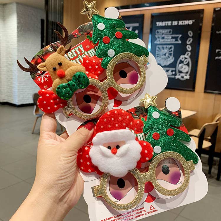 クリスマス メガネ クリスマス眼鏡 クリスマスツリー サンタ トナカイ メガネフレーム 装飾メガネ おもちゃ クリスマスオーナメン パーティー グッズ カップル お揃い ペアルック 2