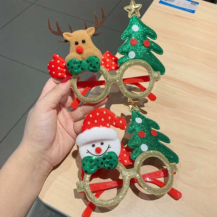 クリスマス メガネ クリスマス眼鏡 クリスマスツリー サンタ トナカイ メガネフレーム 装飾メガネ おもちゃ クリスマスオーナメン パーティー グッズ カップル お揃い ペアルック 3