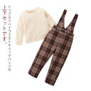 子供服 女の子 セットアップ 2点セット トップス + サロペットパンツ 上下セット 子供 服 春秋 90cm 100cm 110cm 120cm 130cm 長袖 チェック柄 キッズ ジュニア セットアップ 秋 冬 春 小学生 韓国服 春