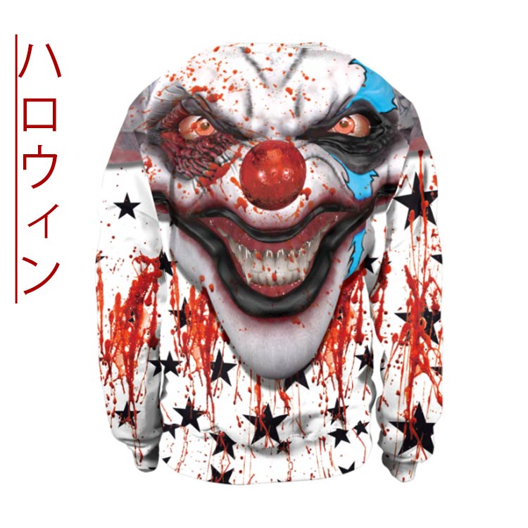 Clown - ハロウィン ピエロ コスプレ パーカー トレーナー 血 大人 衣装 コスチューム 変装 仮装 コスプレ 男性 メンズ レディース 女性