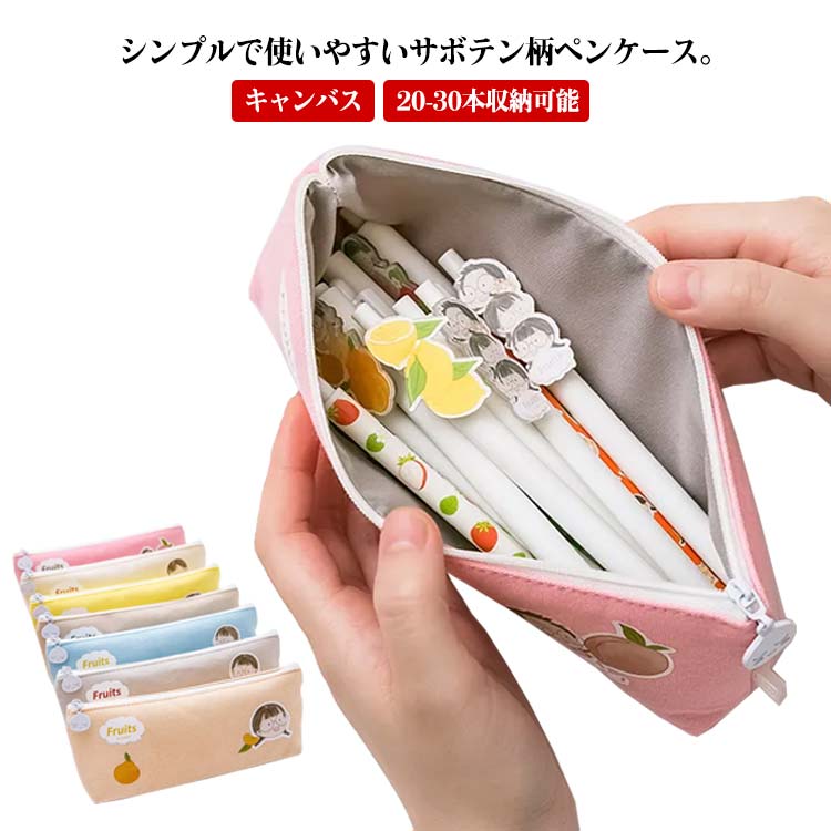 送料無料 ペンケース 筆箱 キャンバス おしゃれ 20-30本収納可能 文房具 ペンポーチ コンパクト 薄型 ふでばこ ファスナー開閉 コインケース 化粧ポーチ
