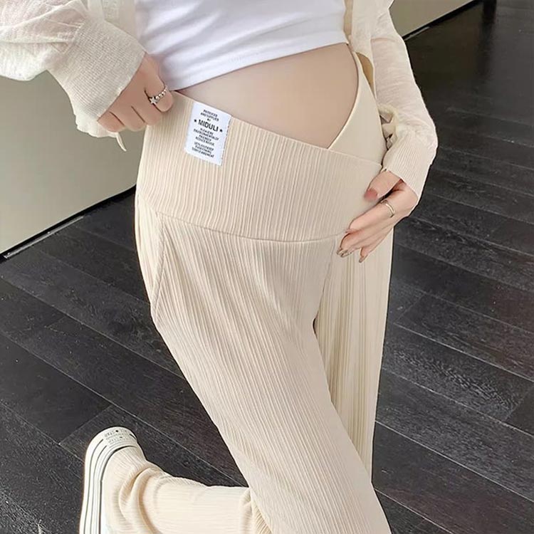 美脚パンツ 夏用 レディース マタニティパンツ 大きいサイズ 産前 ワイド ワイドパ...