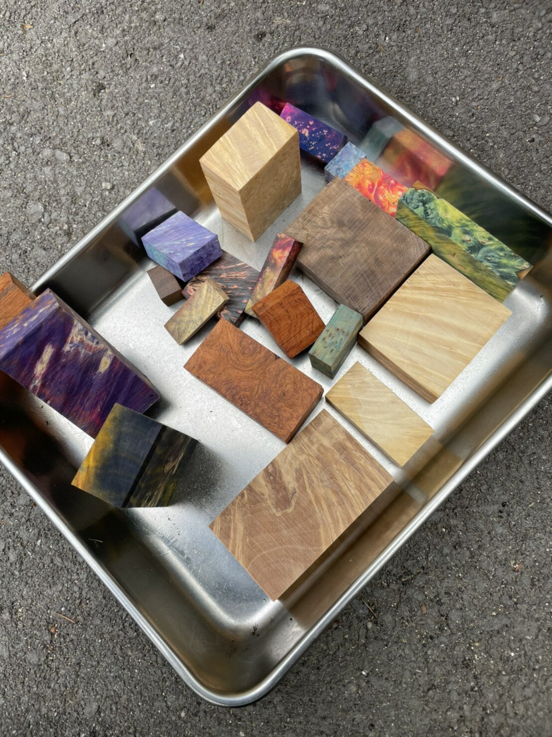 電子タバコ専門店　オフィスエッジの【端材屋さん】スタビライズドウッド端材 400g バラエティーパック　福袋 MOD や コレクション DIYに。wood｜アングル3