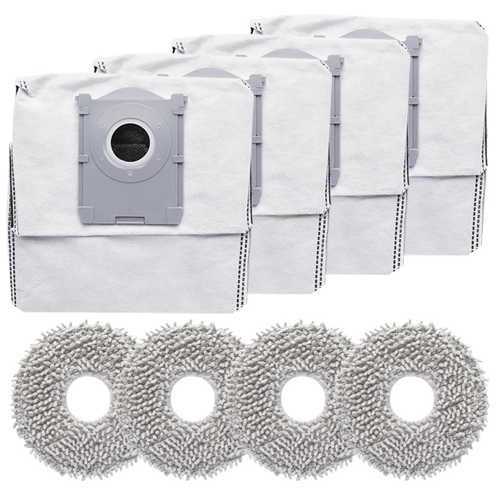 エコバックス T50 OMNI / T50 Pro OMNI用 モップ、抗菌ゴミパック 互換交換パーツ8点セット 互換品