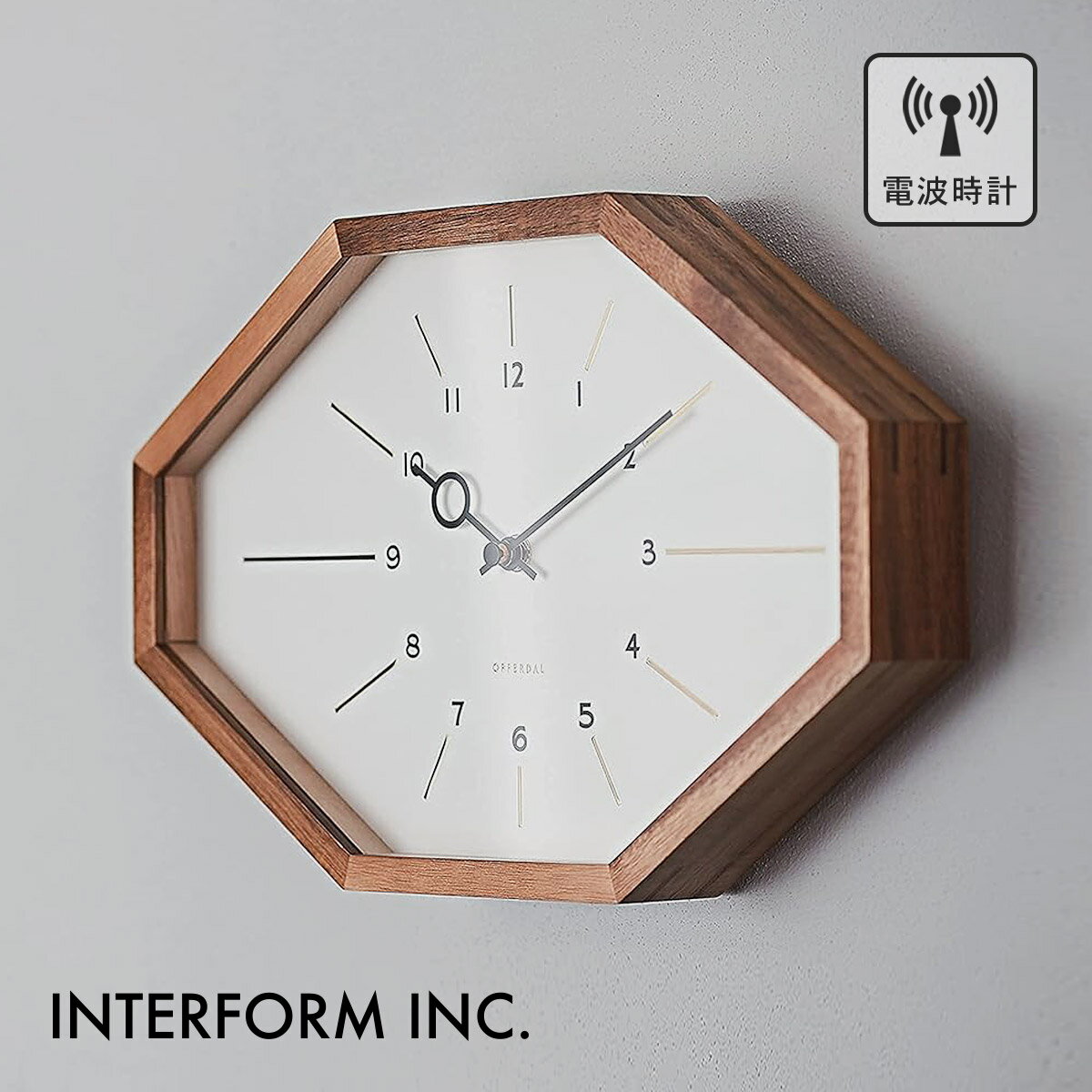 Belmonte ベルモンテ ウォールクロック［電波時計］【ホワイト】CL-3024 WH INTERFORM インターフォルム 壁掛け時計 インテリア 北欧 ナチュラル おしゃれ モダン ミッドセンチュリー レトロ【沖縄・離島 お届け不可】
