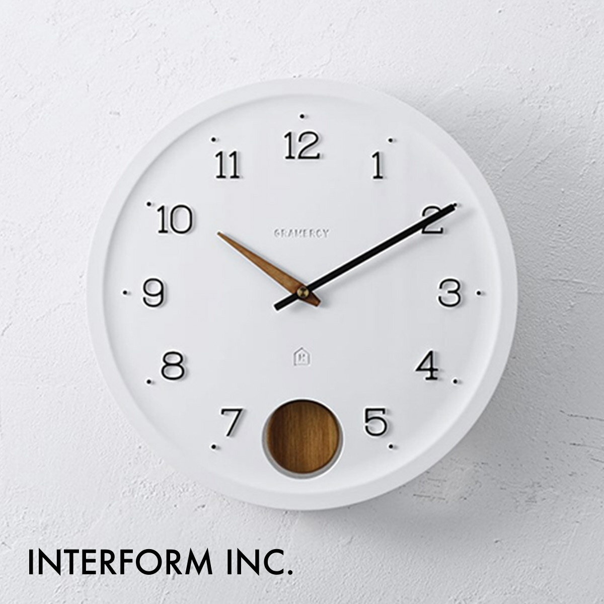 Lotta ロッタ ウォールクロック［振り子時計］CL-4222 INTERFORM インターフォルム 壁掛け時計 インテリア カジュアル ベーシック スイープムーブメント 連続秒針 静音 おしゃれ シンプル【沖縄・離島 お届け不可】