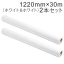 2本セット カッティング用シート 屋外耐候4年 1220mm×30m (ホワイト&ホワイト) NC-3502 紙管内径3インチ 再剥離糊 シール ステッカー ラ...